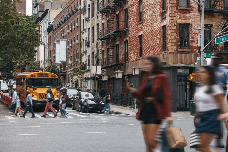 Crosswalk in Lower East Side - Manhattan, New York.
