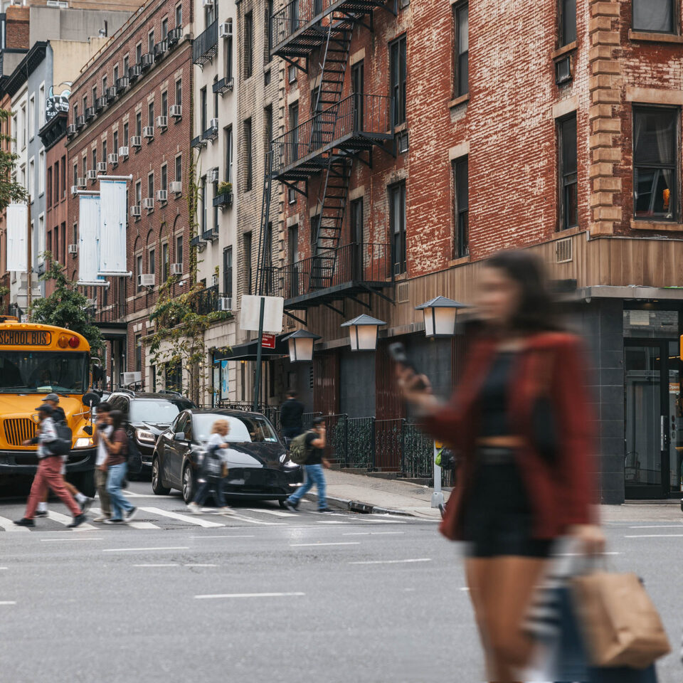 Crosswalk in Lower East Side - Manhattan, New York.
