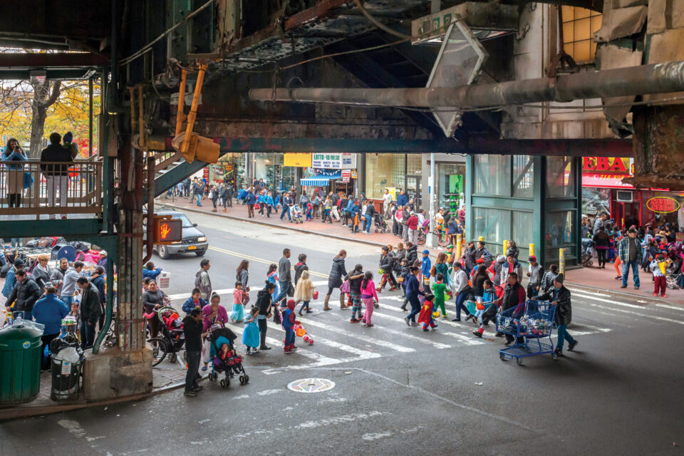 People crossing the street in New York City