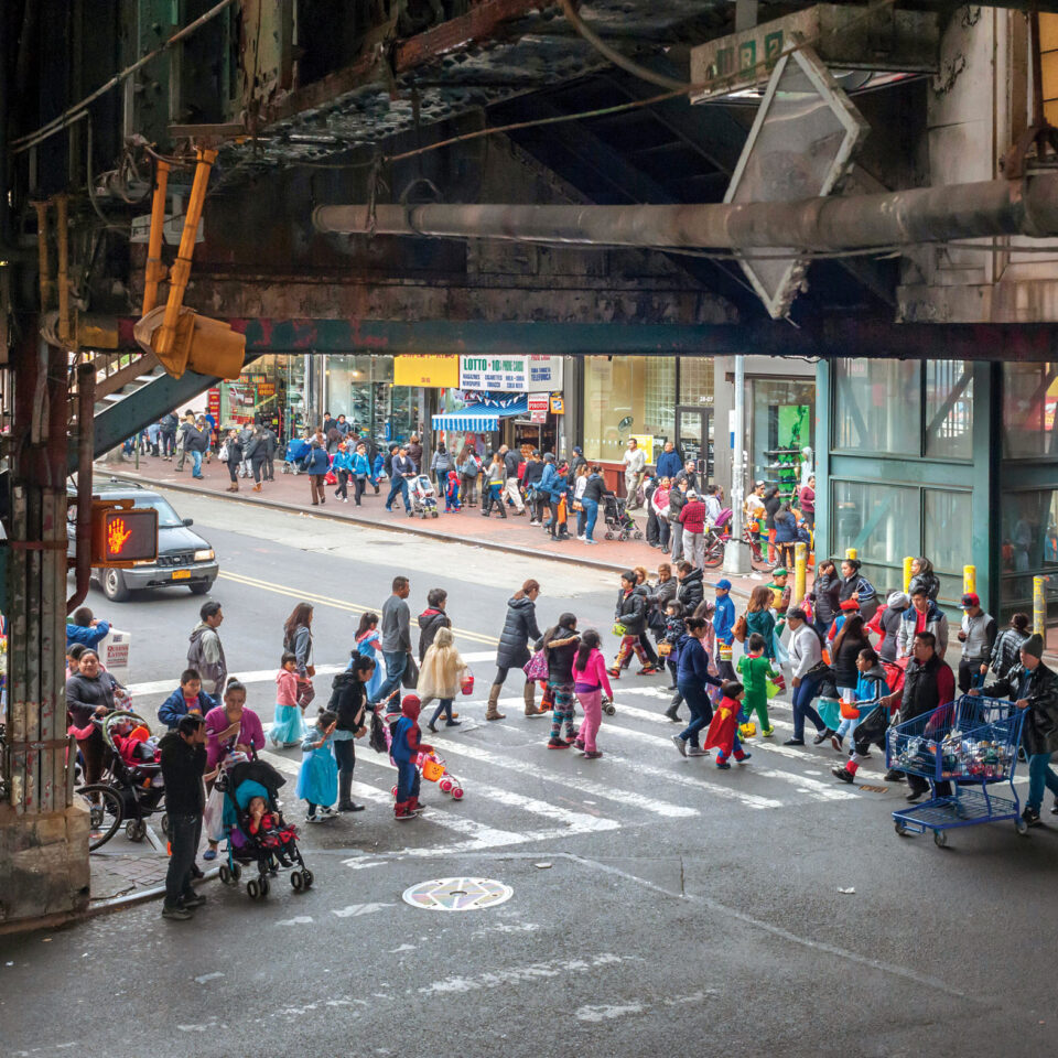 People crossing the street in New York City
