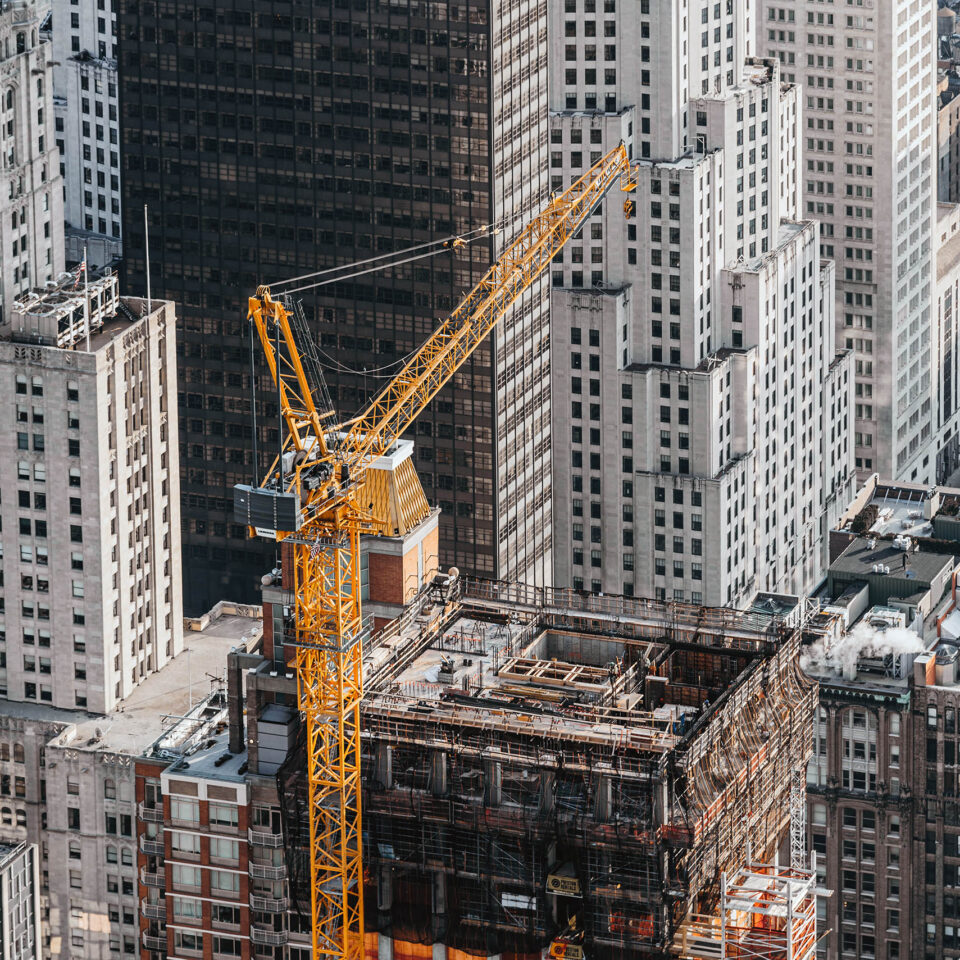 Aerial View of Manhattan Construction Site