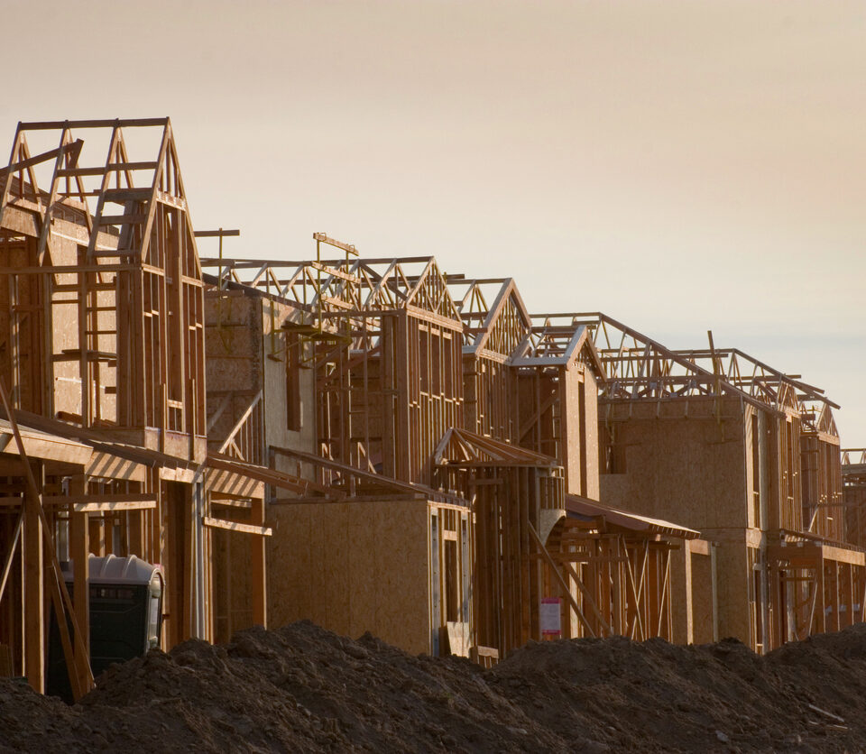 A housing development still under construction in Southern California.